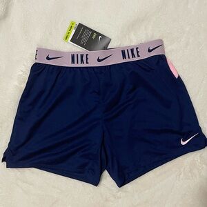 Nike Dry-Fit Girls Navy Blue & Pink Shorts XL